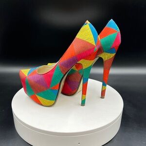 Multicolored Liliana Platform Heels